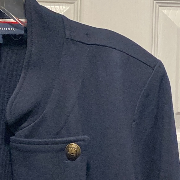 NWOT - Tommy Hilfiger Long Navy Blue Military Open Style Jacket - Size 12* - Picture 5 of 14